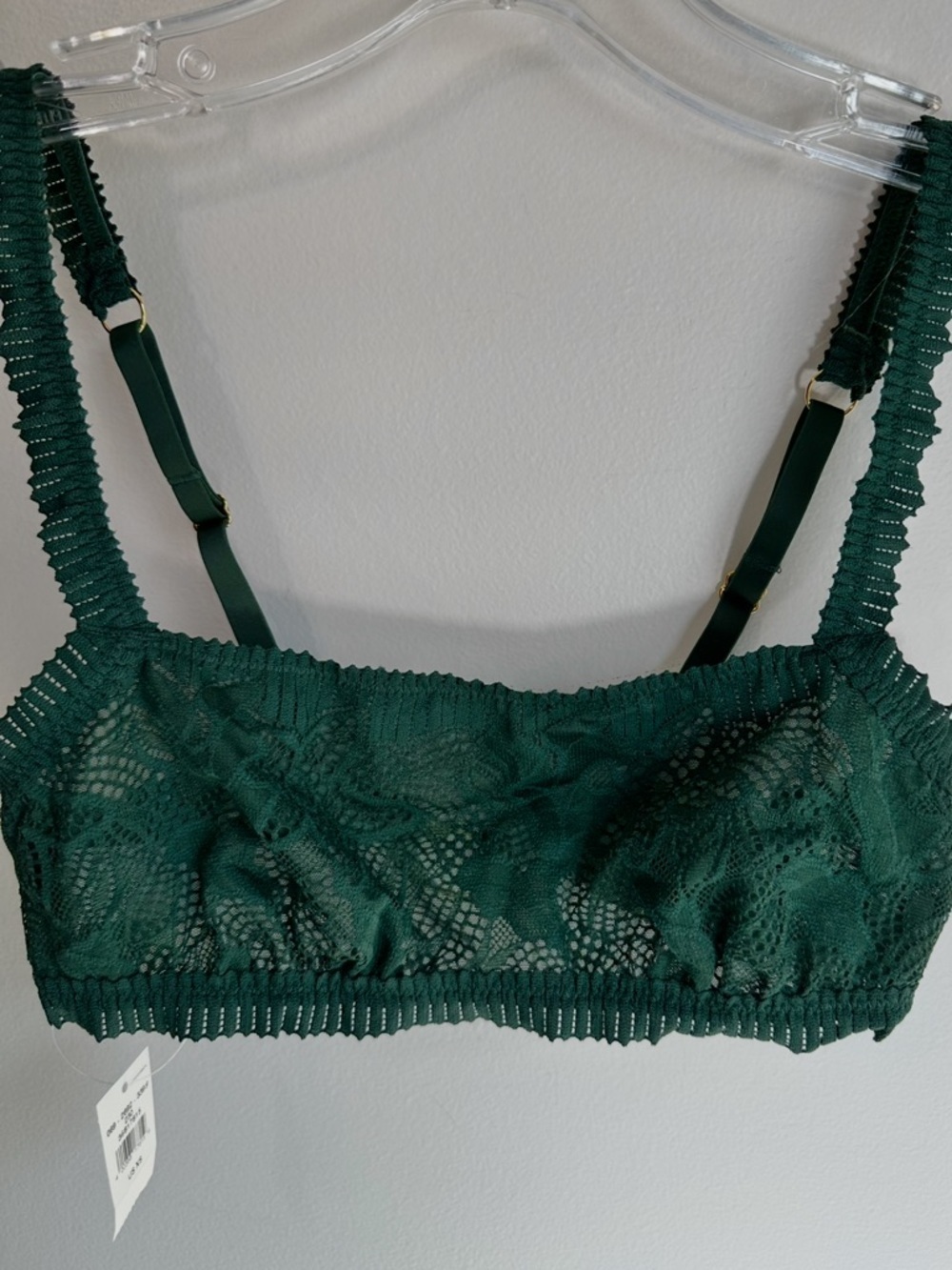NWT Aerie Coral Lace Bandeau Bralette Sycamore Green Size Medium - Picture 3 of 15
